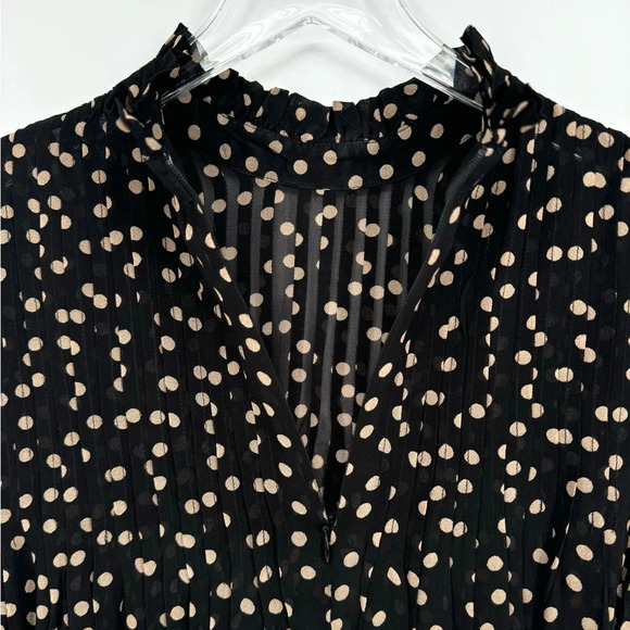 Ganni Black and Cream Polka Dot Blouse - Picture 9 of 14